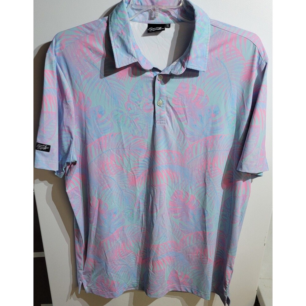 Sunday Swagger Golf Polo Men Size XL Tropical Multicolored